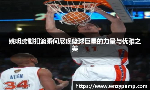 姚明踮脚扣篮瞬间展现篮球巨星的力量与优雅之美